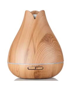 300Ml Electric Oil Led Ultrasonic Wood Grain Vintage Wooden Humidifier Aroma Diffuser