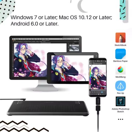 Huion H430P Compact Graphic Drawing Tablet with Stylus & USB Signature Pad